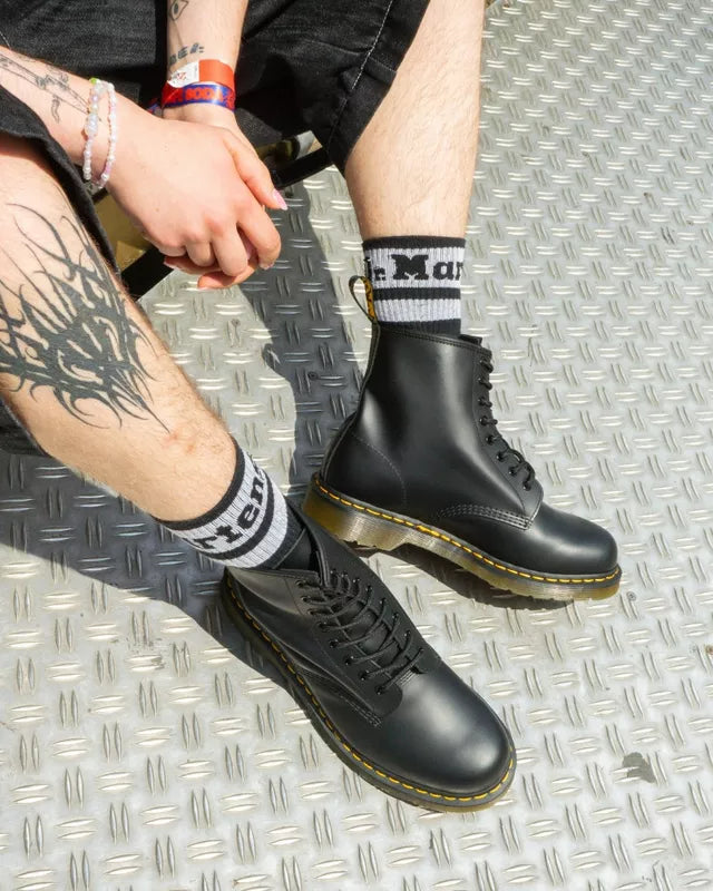 Boots 1460 en cuir Smooth à lacets Noir