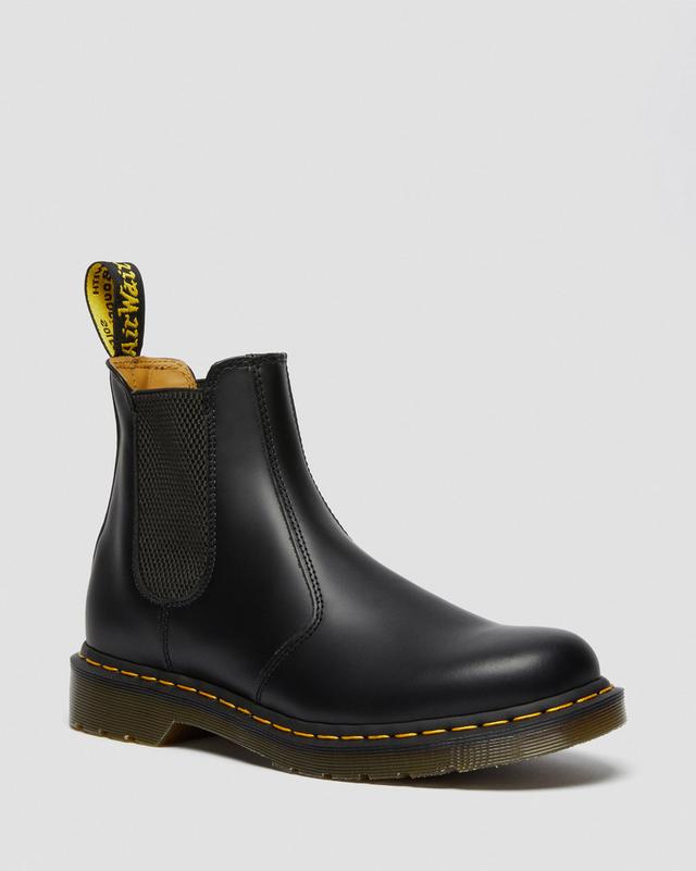 Chelsea boots 2976 Noir à surpiqûre jaune en cuir lisse