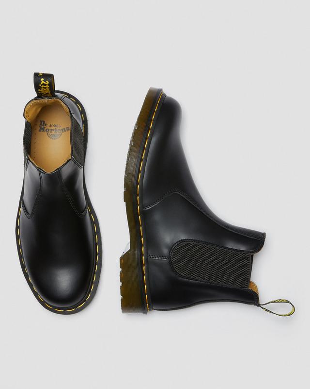 Chelsea boots 2976 Noir à surpiqûre jaune en cuir lisse