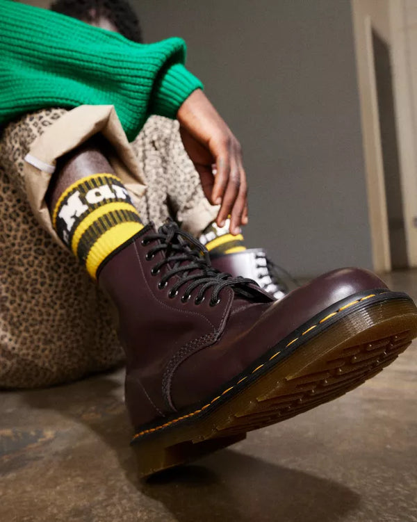 Boots 1460 en cuir Smooth à lacets Bordeaux