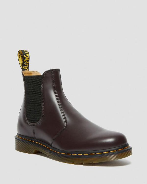 Chelsea boots 2976 Bordeaux à surpiqûre jaune en cuir lisse