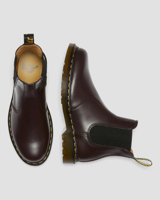 Chelsea boots 2976 Bordeaux à surpiqûre jaune en cuir lisse