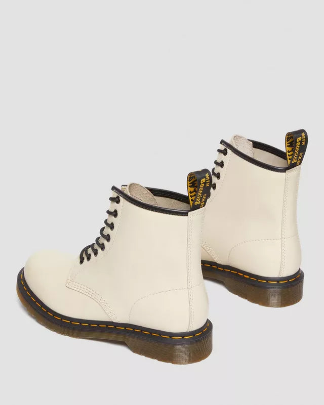 Boots 1460 en cuir Smooth à lacets Beige